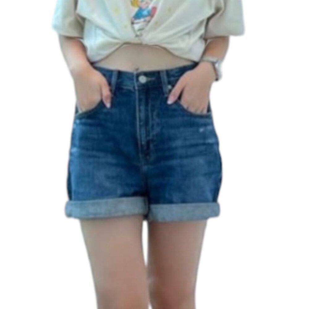 Uniqlo High Rise Roll Up Denim Shorts